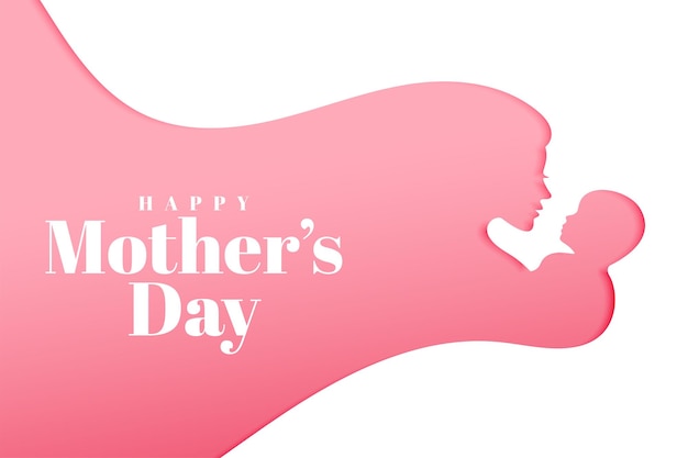 Gelukkig moederdag creatief ontwerp met moeder en kind groet