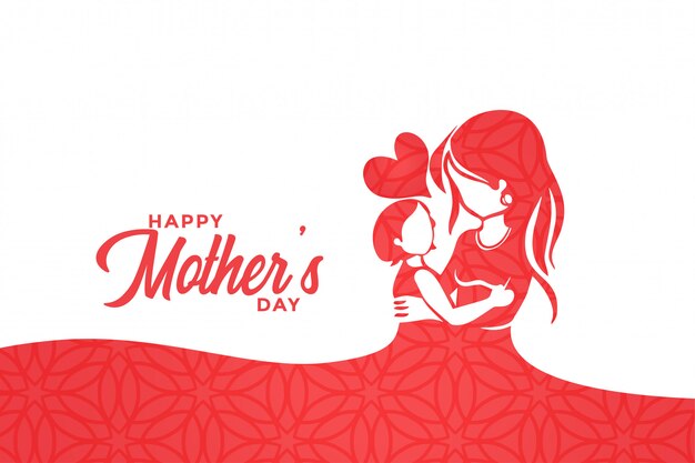 Gelukkig moeders dag moeder en kind liefde groet ontwerp