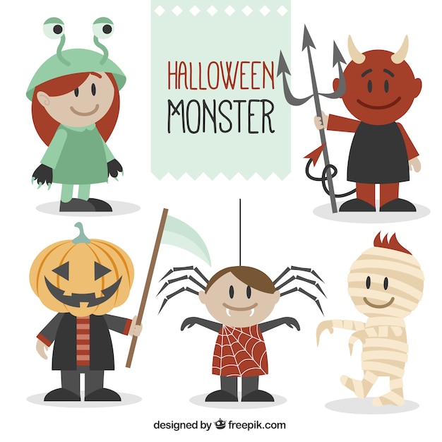 Gelukkig monsters klaar voor halloween