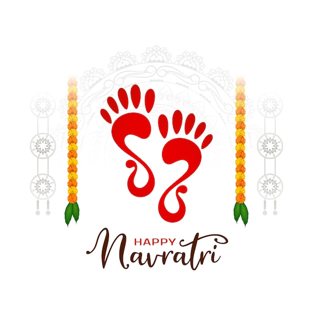 Gelukkig navratri festival decoratieve groet achtergrond ontwerp vector