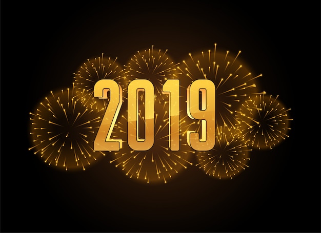 Gelukkig nieuw jaar 2019 viering vuurwerk achtergrond