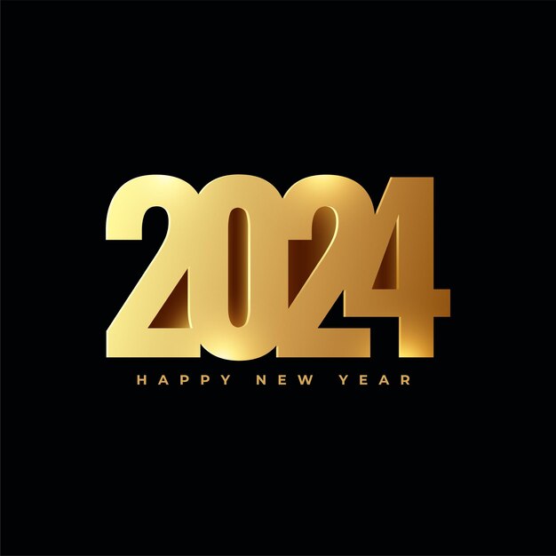 gelukkig nieuw jaar 2024 donkere achtergrond ontwerp vector