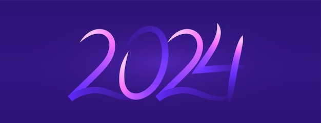 Gratis vector gelukkig nieuw jaar 2024 feestelijk behang met gloeiend effect vector