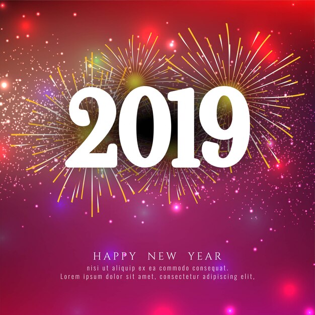 Gelukkig Nieuwjaar 2019 elegante vuurwerkachtergrond