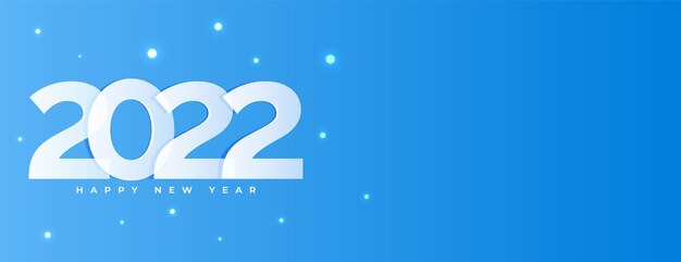 Gelukkig nieuwjaar 2022 blauwe banner in eenvoudige stijl