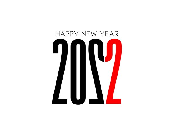 Gelukkig Nieuwjaar 2022 tekst typografie ontwerp geklets, vectorillustratie.