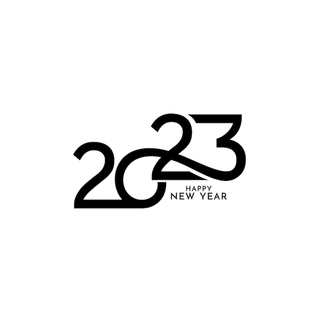 Gratis vector gelukkig nieuwjaar 2023 decoratieve tekst ontwerp achtergrond