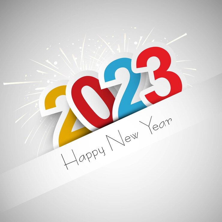 Gratis Vector gelukkig nieuwjaar 2023 kerstkaart festival achtergrond