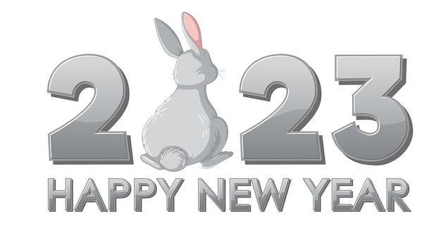Gratis vector gelukkig nieuwjaar 2023 konijnenjaar