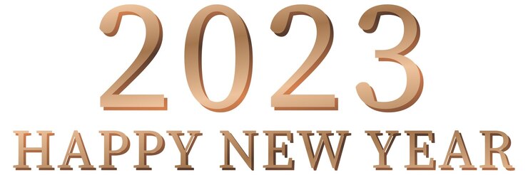 Gratis Vector gelukkig nieuwjaar 2023 tekst voor bannerontwerp