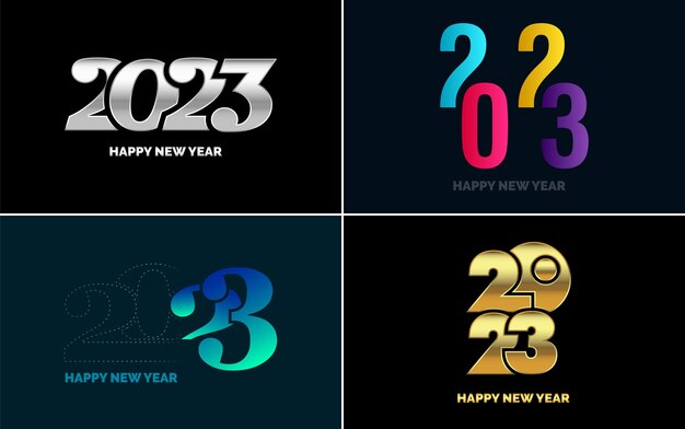 Gelukkig Nieuwjaar 2023 tekstontwerp Cover van zakelijke agenda voor 2023 met wensen Brochure ontwerp sjabloon kaart banner Nieuwjaar vectorillustratie