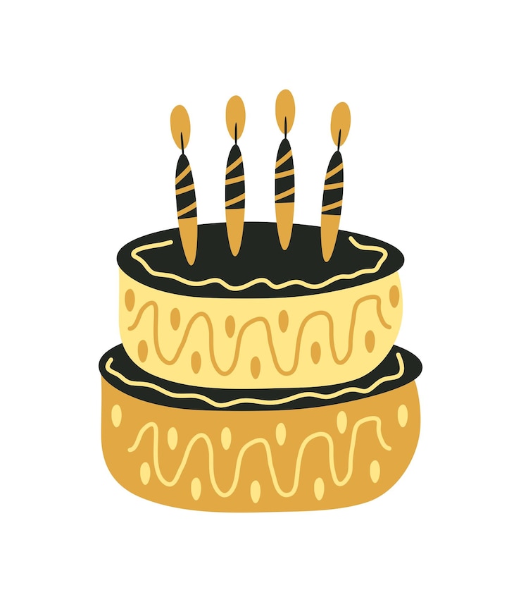 Gratis Vector gelukkig nieuwjaar taart illustratie geïsoleerd