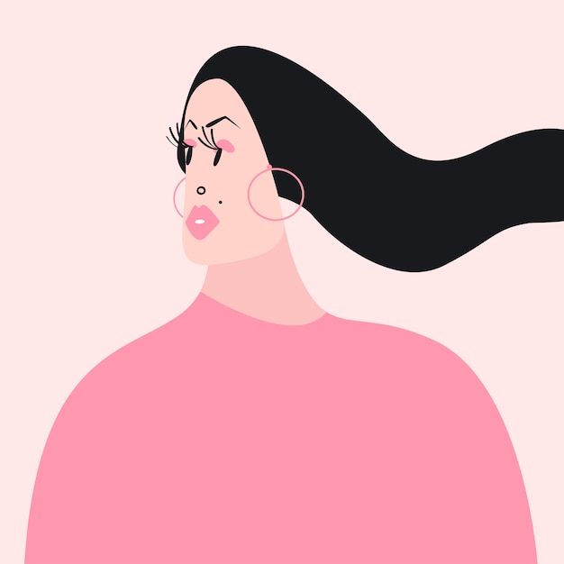 Gratis vector gelukkig plus size vrouw vector