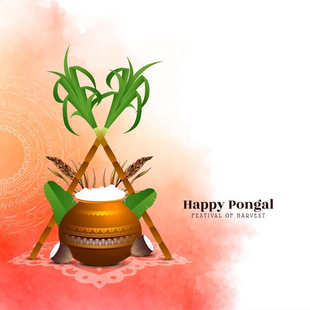 Gelukkig Pongal Zuid-Indiase culturele festival achtergrond