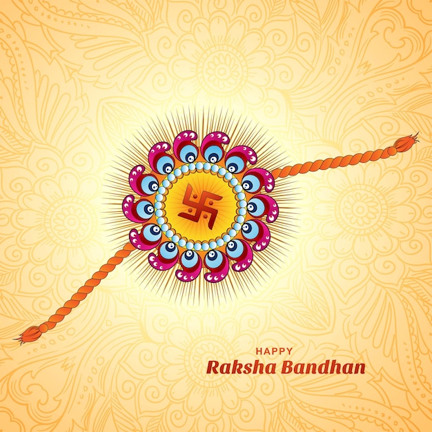 Gratis vector gelukkig raksha bandhan indian festival viering kaart achtergrond