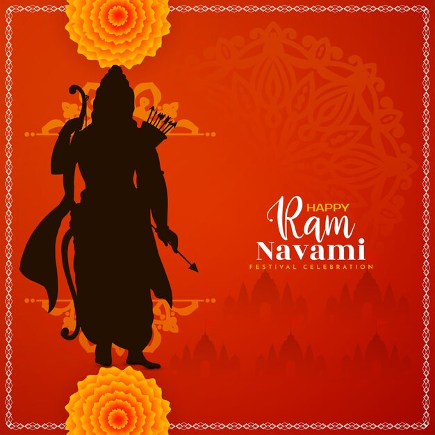 Gelukkig Ram Navami cultureel Hindoe feest achtergrondontwerp