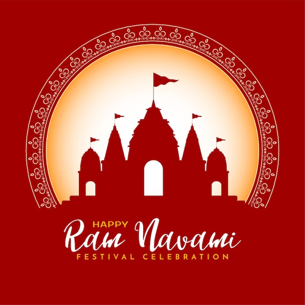 Gelukkig Ram Navami cultureel hindoe festival wenst viering kaart vector