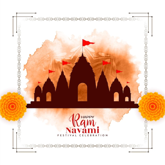 Gratis vector gelukkig ram navami cultureel hindoe festival wenst viering kaart vector