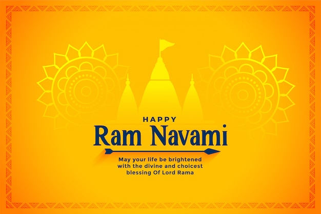 Gratis vector gelukkig ram navami religieuze festival kaart