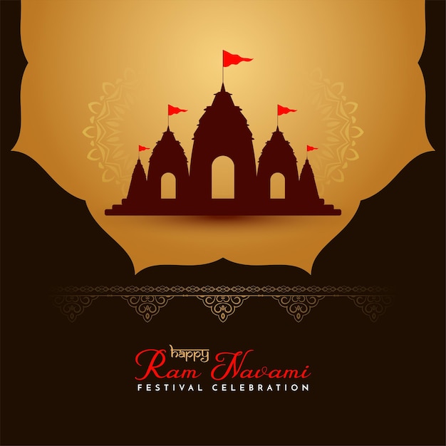 Gratis vector gelukkig ram navami religieuze indiase festival mooie achtergrond vector