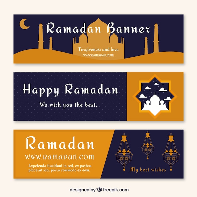Gelukkig ramadan banners