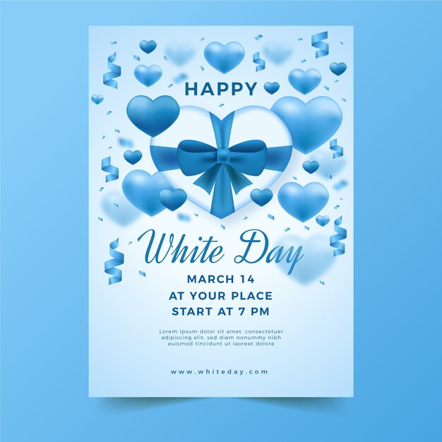 Gelukkig witte dag posterontwerp