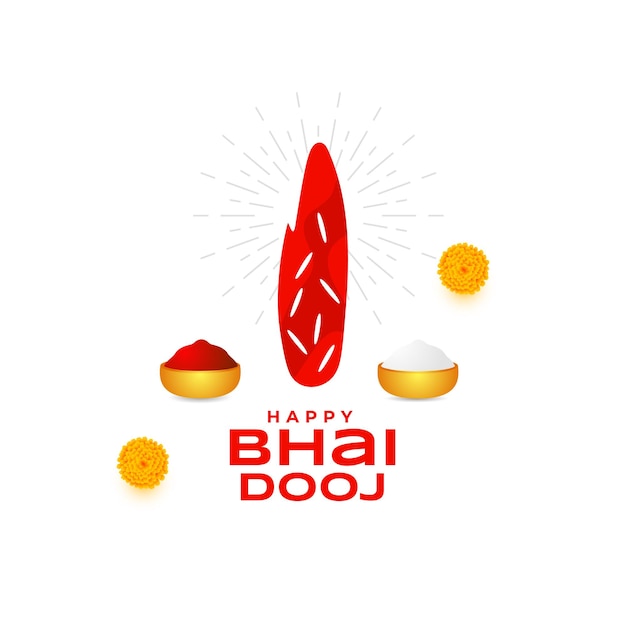 Gratis vector gelukkige bhai dooj feestelijke kaart voor broers en zussen, band en relatievector