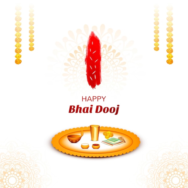 Gratis vector gelukkige bhai dooj gevierd tijdens de achtergrond van het diwali-festival