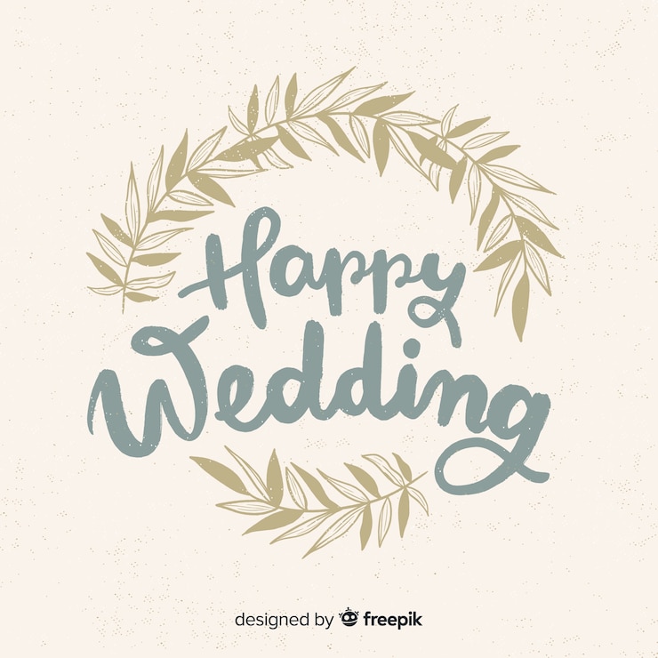 Gratis Vector gelukkige bruiloft.