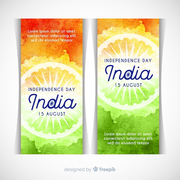 Gelukkige dag van de onafhankelijkheid van india banners