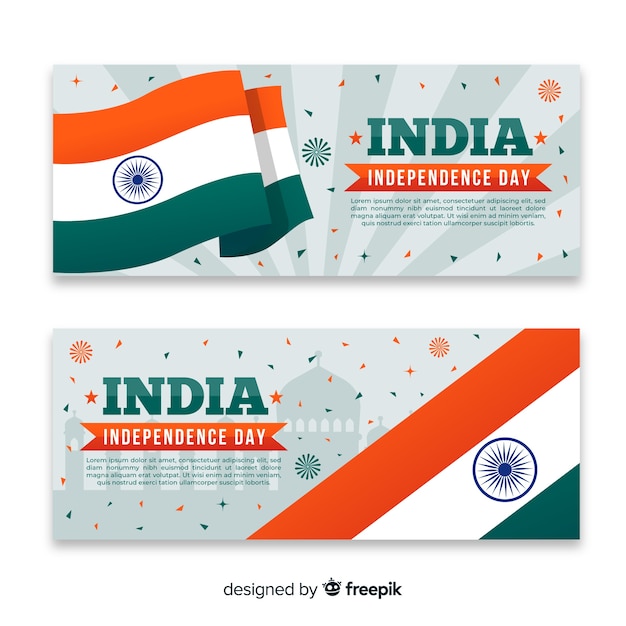 Gelukkige dag van de onafhankelijkheid van india banners