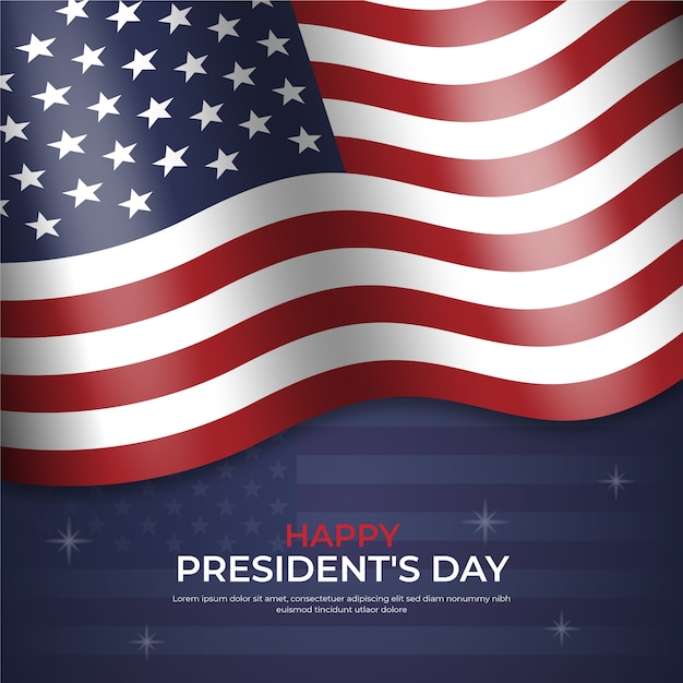Gelukkige dag van de president met realistische vlag en sterren