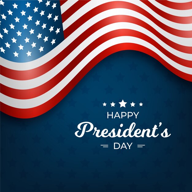 Gelukkige dag van de president met realistische vlag