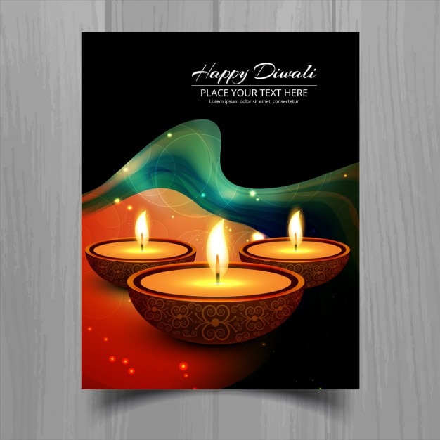 Gratis vector gelukkige diwali brochure