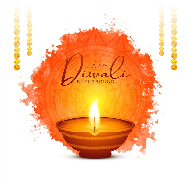 Gelukkige diwali decoratieve olielamp festival viering kaart achtergrond