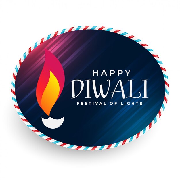 Gelukkige diwali diya labelontwerp