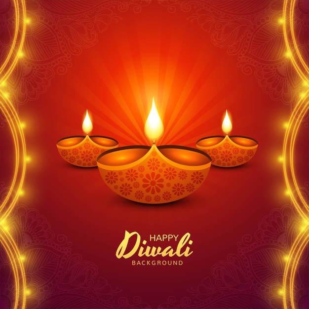 Gelukkige diwali diya lampen vakantie kaart viering poster achtergrond