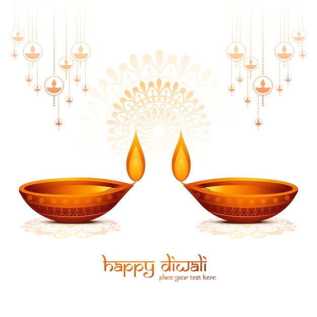 Gratis vector gelukkige diwali festival kaart vakantie achtergrond