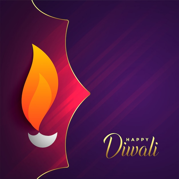 Gratis vector gelukkige diwali-festivalgroet met tekstruimte