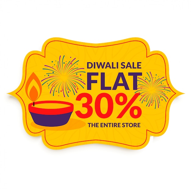 Gelukkige diwali-festivalverkoop in vlakke stijl