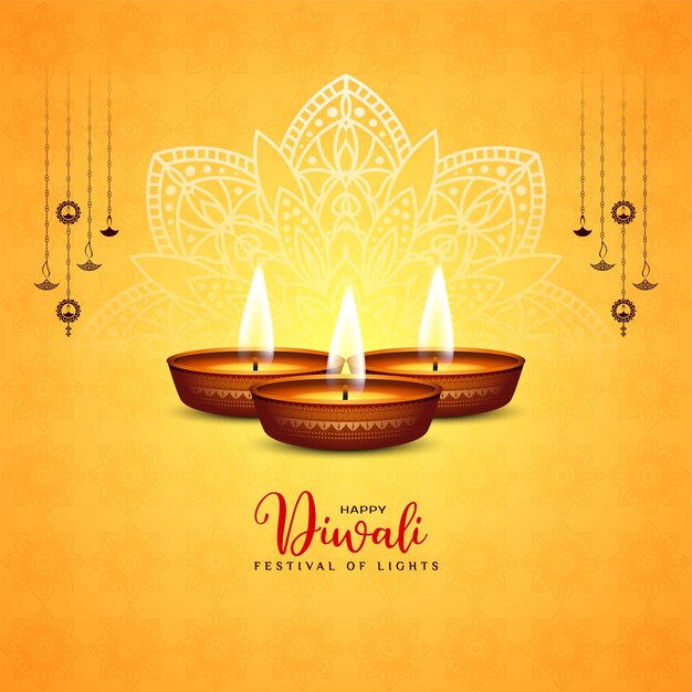 Gelukkige Diwali religieuze Indiase festival decoratieve achtergrond vector