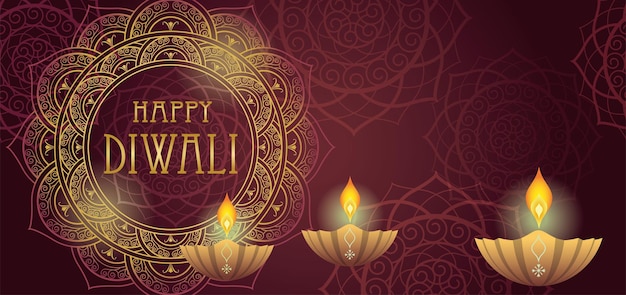 Gelukkige diwali vector naadloze achtergrond illustratie met tekst ruimte horizontaal herhaalbaar