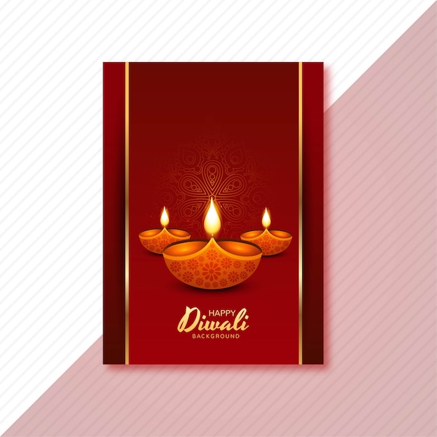 Gelukkige diwali-wenskaart met decoratieve olielamp