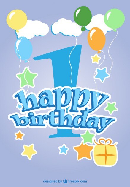 Gratis Vector gelukkige eerste verjaardag