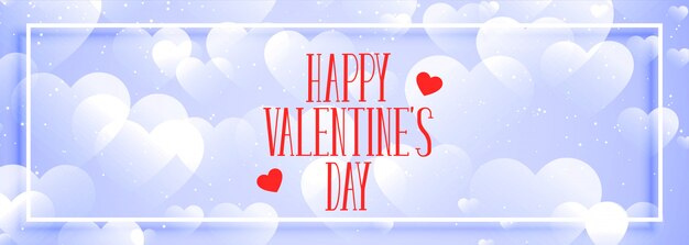 Gelukkige elegante de harten bokeh banner van de valentijnskaartendag