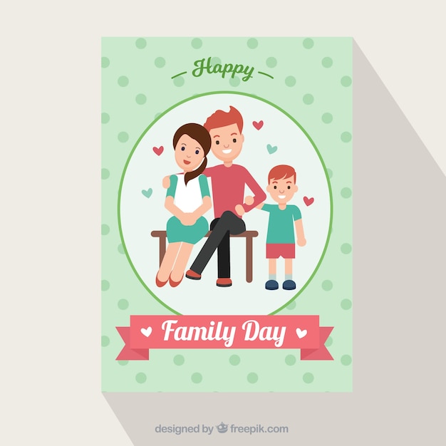 Gratis vector gelukkige familie card verenigd