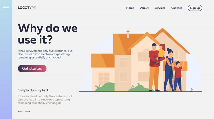 Gratis Vector gelukkige familie die zich voor huis verenigen