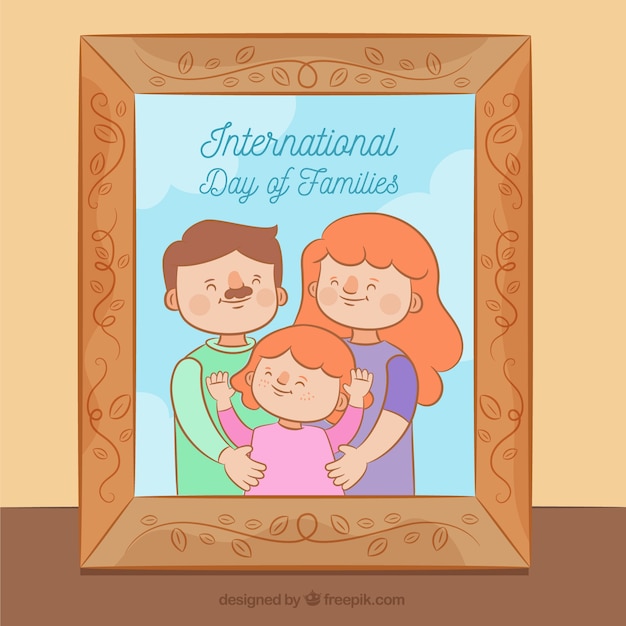 Gratis vector gelukkige familiedag in hand getrokken stijl