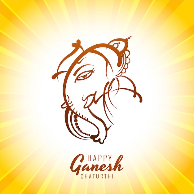 Gratis vector gelukkige ganesh chaturthi-kaartillustratie