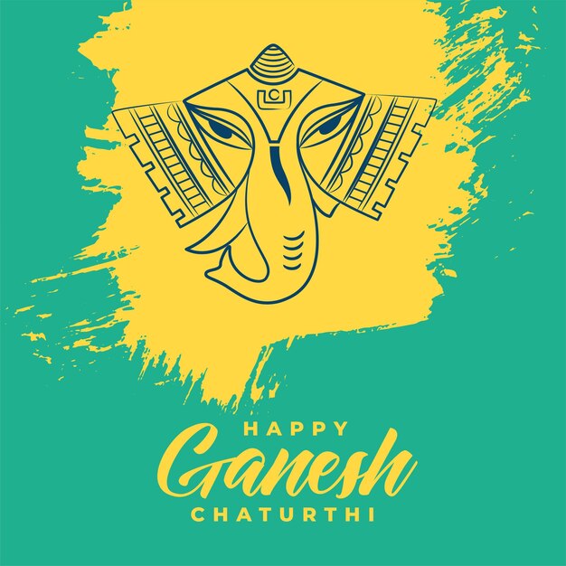 Gelukkige ganesh chaturthi-vieringsbanner in kwaststijl